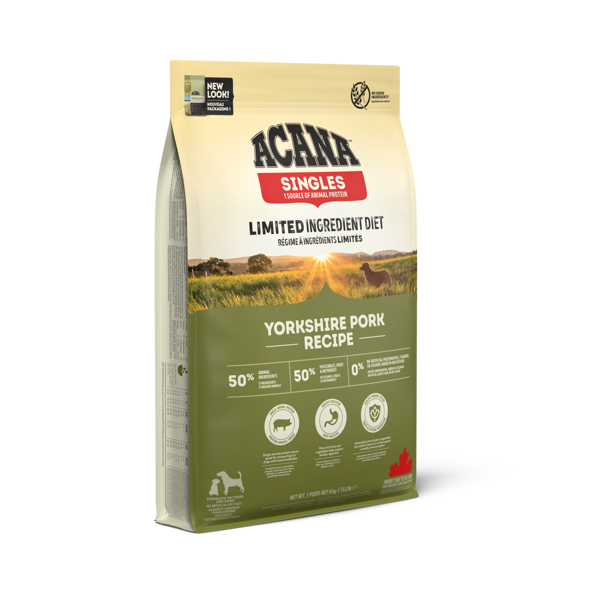Acana Singles Hundefutter Yorkshire Pork - 11,4 Kg Sack, Alleinfuttermittel Für Ausgewachsene Hunde Aller Rassen